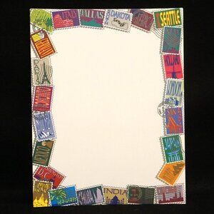 World Stamp Decorative Stationary Printer Letter Size Paper 50 Pieces